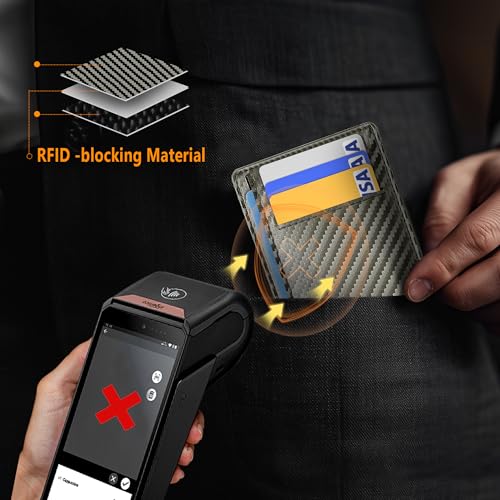 Image of Travelambo Slim Minimalist Wallet for Men, RFID Blocking Credit Card Holder, Front Pocket ID Card Case, Gifts for Men, Husband, Boyfriend, Teenage