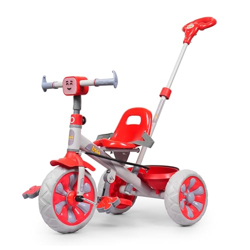 Image of Luusa Emo-G Light & Musical Tricycle for Kids | Baby Tricycle with 3 Adjustable Parental Control for 2 Years to 5 Years for Boys|Girls (Carrying Capacity Upto 30KGS) (RED)
