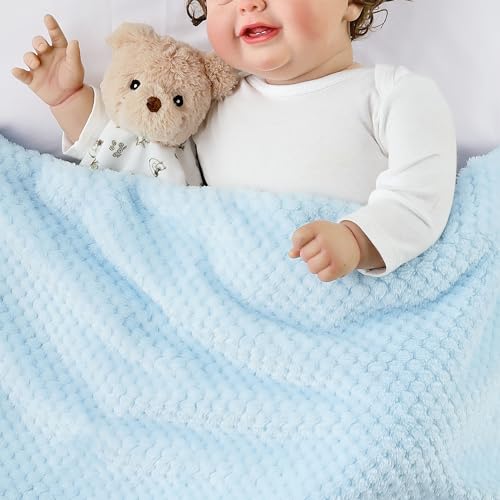 Image of CREVENT Cozy Plush Baby Security Blanket, Soft Bear Lovey for Baby Girls and Boys, Comfort Blanket, Birthday Gift