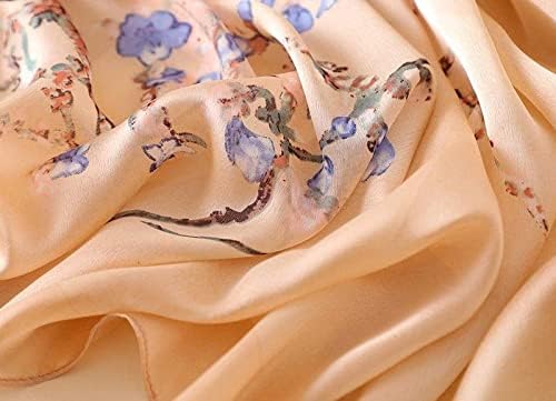 Image of Floral Printed Silk stole | silk Scarf for Women | stylish silk stole for women | Soft Lightweight Stole, Shawl & Neck Wrap | Scarf for Wedding, Party, Travel & Casual Wear