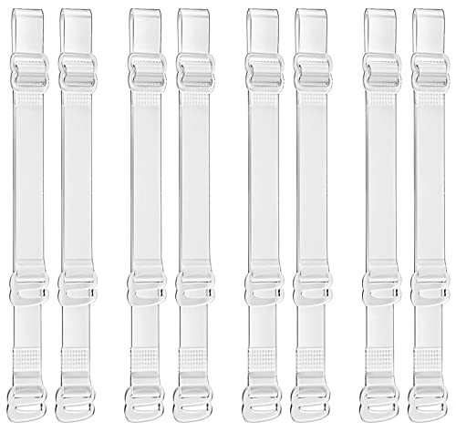 Unsichtbare Klare BH Träger, 4 Paare Transparent BH-Träger Einstellbar Durchsichtige BH-Träger für Damen 10mm