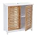 Mendler Waschbeckenunterschrank HWC-B41, Badschrank mit Staufach, Bambus, weiß 60x60x30cm