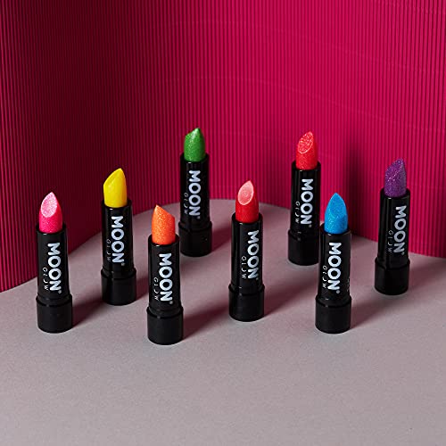 Neon UV Glitter Lipstick by Moon Glow - Purple - Bright Neon Coloured Lipstick - Glows under UV - Image 5
