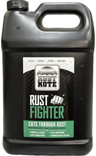 RustKote - Rust Kote - Rust Fighter - 1 Gallon, Corrosion Protection, Salt Neutralizer, Lifts Moisture, Creeps & Coats While Protecting Metal from Rust. Use on Cars, Machinery, Bicyles, Equipment
