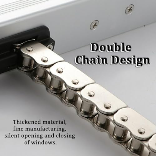24V Electric Chain Window Opener with Remote Control & Switch, Adjustable Stroke for Awning, Hopper, Small Skylights - 800mm Actuator for Easy Operation