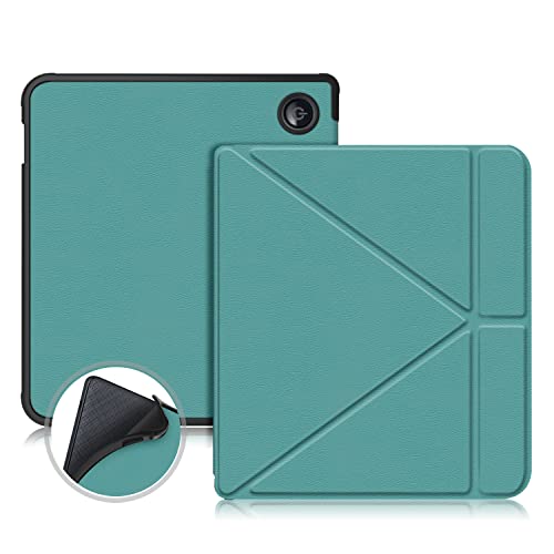 TOPCASE TPU Hülle für Tolino Vision Color 2024/Kobo Libra Color 2024/Kobo Libra 2 2021/Tolino Vision 6 2021 mit Standfunktion und mit Auto Schlaf/Wach Mgrün