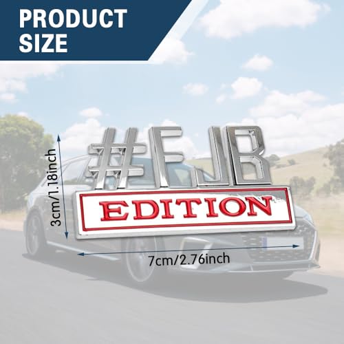 Image of FJB Edition Car Emblem, 3D Letters #FJB Car Edition Emblem, 3D Auto Car Emblem, 3D Raised Letters Bumper Sticker, Car Exterior Emblems Badge 3D Sticker Decal Replacement for Cars Bumper Window