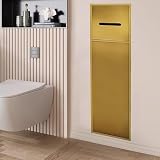 Rotolo di carta igienica da doccia ad incasso, porta carta igienica indipendente con spazio nascosto, pattumiera a parete for il bagno(Gold)
