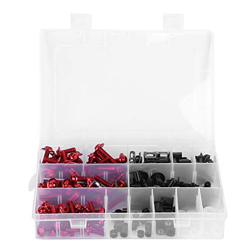 Kit de boulons de carénage de moto M5 M6 rouge 223 pièces