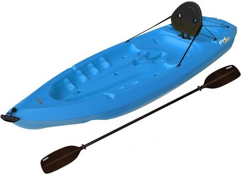 8 Ft. Lotus Kayak, 1 Person, Blue W/ Backrest & Paddle, 250 Lbs Weight Capacity