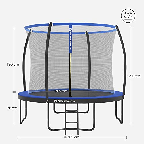 SONGMICS Trampolin Ø 244/305/366/427 cm, vom TÜV Rheinland GS-Zertifikat, rundes Gartentrampolin mit Sicherheitsnetz… – Bild 5