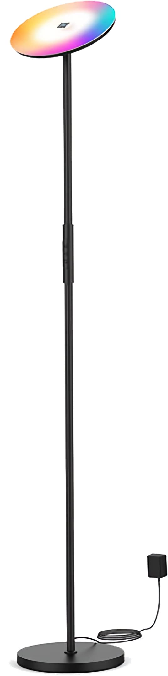 Wohnzimmerfuß SMART, WI-FI + Touch-Sensor + App-Steuerung, dimmbar, 3000 K-6000 K + RGB 25 W, schwarz matt lackiert, schwenkbar, drehbar, indirektes Licht.