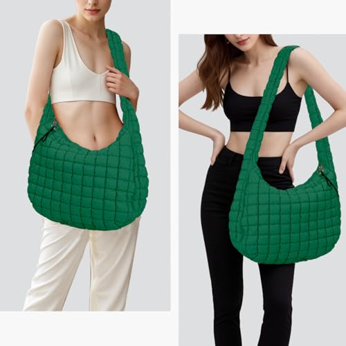 Image of GASSDA Puffer Tote Bag for Women Large Quilted Puffy Lightweight Carryall Crossbody Tote Bag for Women