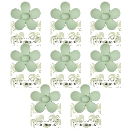 DEEKA Blumen Haarklammern Salbeigrün, 8 Stück