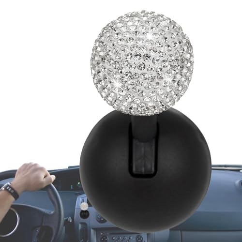 o-ne Touch Start Lever, Diamond-Studded Push Start Button Joystick, Car Button Rocker Ball, Cue-Style Starter Cover Decoration, Car Interior Decor