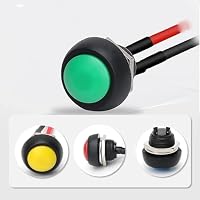 Gebildet 6pcs 12mm Vorverkabelt Wasserdicht Momentan Druckknopf,SPST EIN-AUS AC 250V/3A,Mini-Rund Taste Mini Drücken Taster für Autotrompete,PC,Tischlampe,Haustürklingel – Ansicht 3