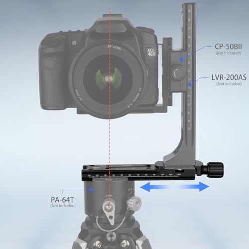 Haoge 140mm Plaque de rail de mise au point à double queue d'aronde 140mm avec pince à dégagement rapide pour appareil photo panoramique panoramique gros plan macro compatible avec Arca RRS Benro Kirk – vue 5