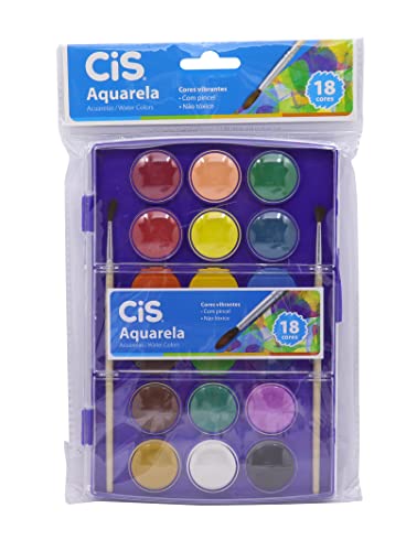 Aquarela 18 cores CIS, Multicor