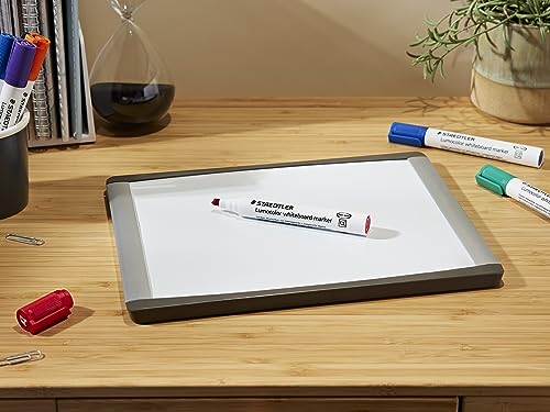 STAEDTLER Lumocolor 351 B WP8X Whiteboard-Marker (Keilspitze ca. 2 oder 5 mm Linienbreite, Set mit 8 Markern, hohe Qualität, trocken und rückstandsfrei abwischbar von Whiteboards) Sortiert