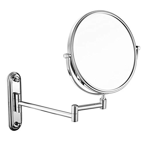 Miroir cosmétique extensible argenté en finition chrome pour salle de bain chic - 2