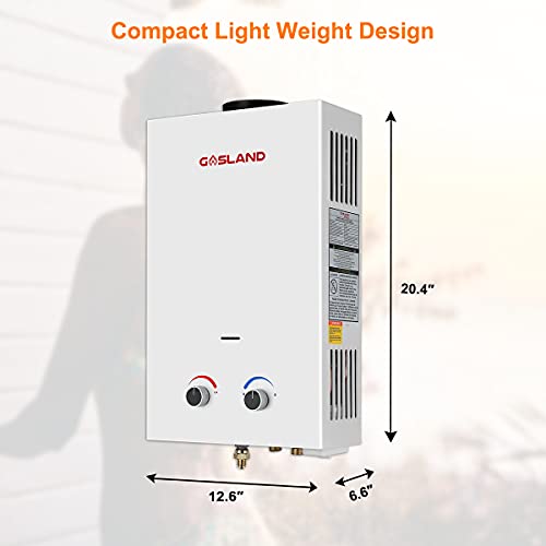 Propane Water Heater 8L, Gasland Outdoors Bs211 2.11 Gpm Portable Gas Water Heater, Instant Propane Water Heater, Rv Camping Water Heater, Overheating Protection, Easy To Install #TOP6