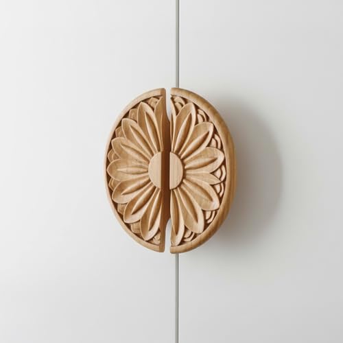 Image of Wooden Handle for Wardrobe Door /Handle for Cabinet /Pull Handle for Wardrobe /Teak Wood Door Handle (6 x 3 Inch) Natural Wood Finish-| 3 Years Warranty |