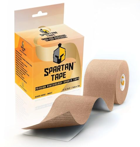Spartan Tape Kinesiology Tape Perfect Support for Athletic Sports, Recovery and PhysioTherapy FREE Kinesiology Taping Guide Inside! Uncut 2 inch x 16.4 feet Roll