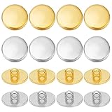 OLYCRAFT 100 Stück 17.5 mm Flache Runde Knöpfe Kunststoff Goldsplitter Knöpfe Blazer Hemd Anzug Jeans Knopf Hosenknöpfe Für Kleidung Accessoires Knopfnähen DIY Handwerk - Loch 3 mm