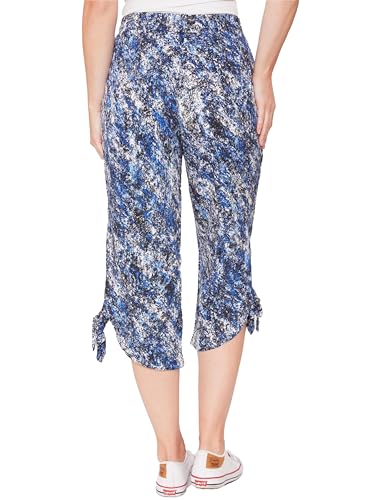 Women's Elastic Waist Capri Side Keyhole With Tie Hem3