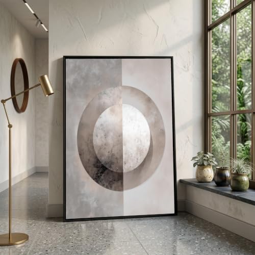 Tableau abstrait géométrique circulaire décoration murale toile