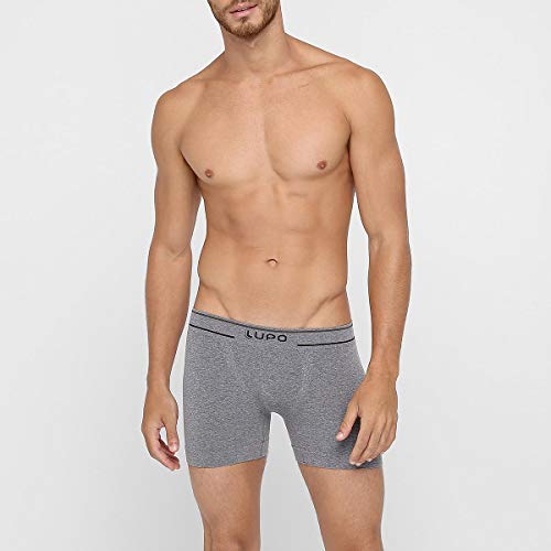 Cueca Boxer, Lupo, Masculino, Cinza/Preto, M
