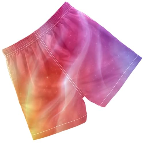 Pigsaly Boys Swim Trunks Bright Rainbow Orange Pink Gradient Boys Board Shorts Swimsuit Swimwear Summer Bathing Suit S2