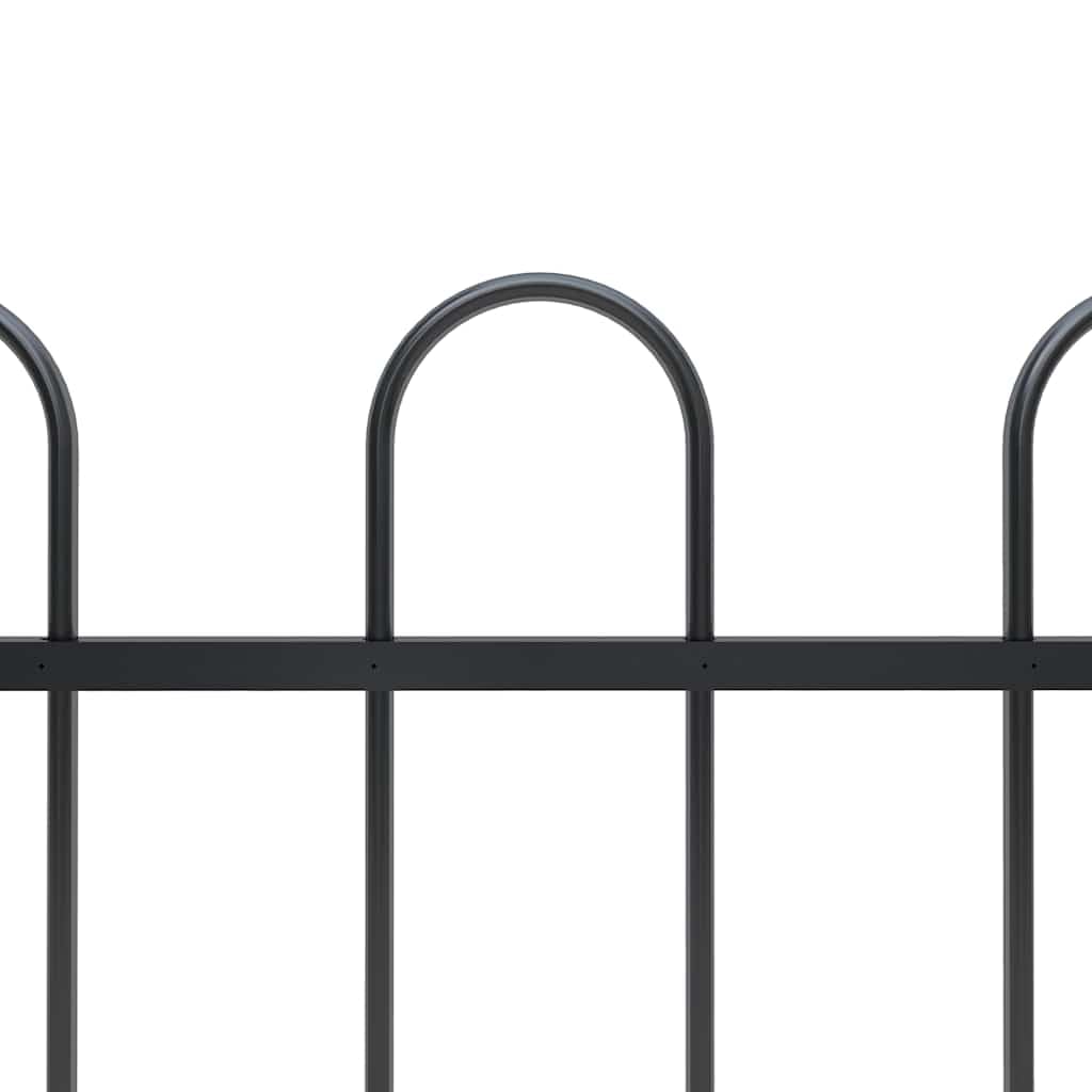 Gartenzaun aus pulverbeschichtetem Stahl mit 2 Zaunelementen und 3 Pfosten, 3,4 Meter lang, modernes Bügel-Design, robuste Absperrung für Garten, Vorgarten, Terrasse und Grundstück