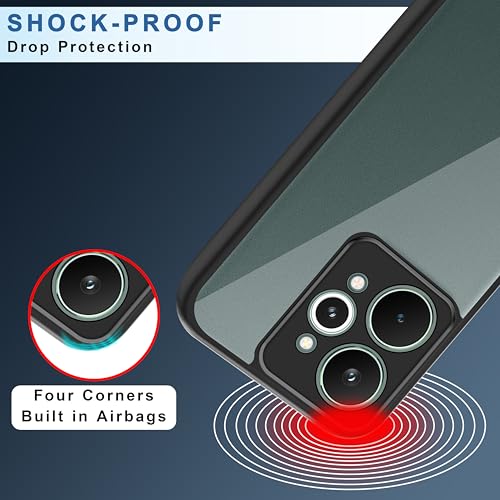 Image of CEDO Backcover for Realme 15 Pro (5G) | Camera Protection Bump Shockproof Edge | Ultra Hybrid Transparent Acrylic Clear TPU+PC Hard Backcase Cover (Black)