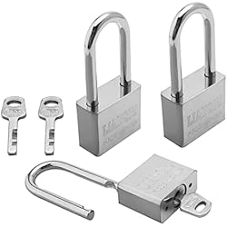 Candados Inox Misma Llave MroMax Candado con llave anti óxido con cerradura impermeable para uso al aire libre, cuerpo de acero y grillete, con llave igual