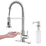 Touchless Kitchen Faucet,KEER Smart Motion Sensor Hands Free Single Handle Spring Kitchen Sink Fauce