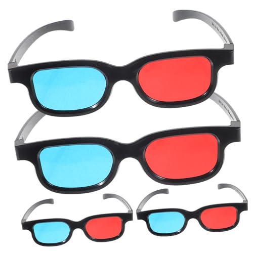BRIGHTFUFU 4pcs Glasses for Tv and Projectors Plastic Eyewear for Movies Compatible Mobile Devices Viewing Lifelike Effects