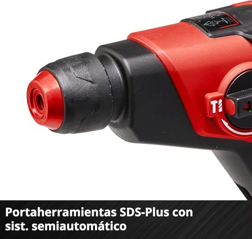 Miniatura 8 de Einhell Martillo Perforador Con Batería Te-Hd 18 12 Li - Solo Power X-Change Iones De Litio, 18 V, Al Adaptador De Brocas En El Envío, 1.3 Joule, Sds , 12 Mm En Hormigón , Color Negro Rojo