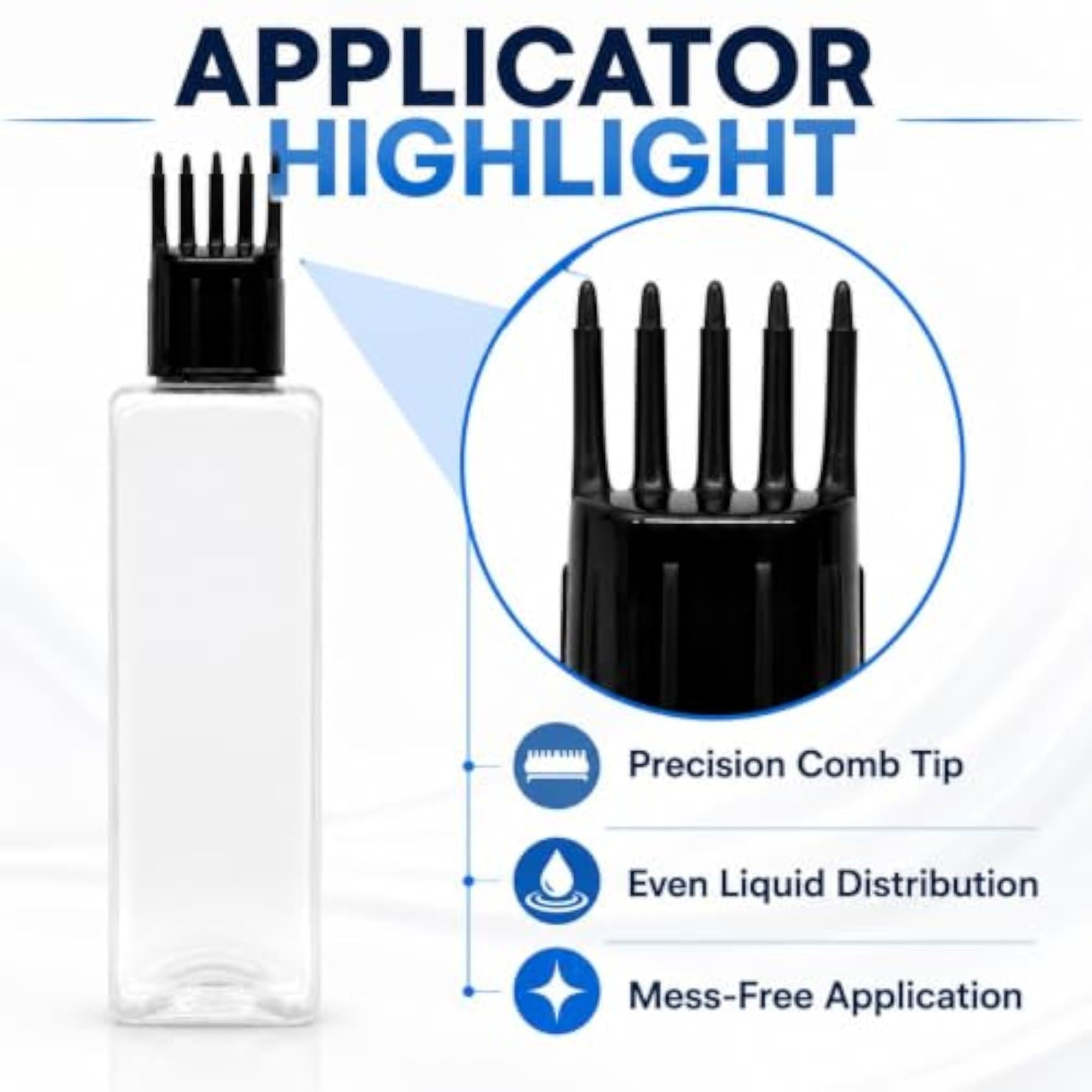 2Pcs 100ml Empty Hair Root Comb Applicator Bottles