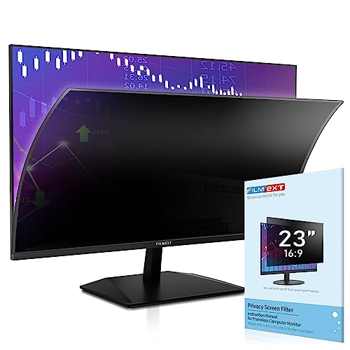 Image of FILMEXT 2026 Upgrade 23 Inch Computer Privacy Screen Filter | Monitor Privacy Screen for 16:9 All-in-One Desktop /Frameless Monitor, Bubble Free Anti Spy Blue Light Filter for Computer