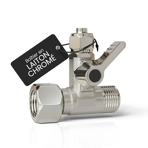 smardy Robinet d´Arrêt Adaptateur-T 3/8x3/8x3/8 Vanne d'Arrêt pour raccordement de 2 appareils (réfrigérateur côte à côte, système d'osmose inverse, filtre à eau, machine à café)