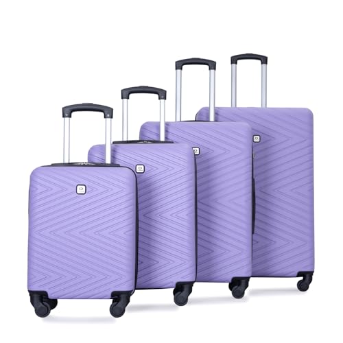 LIGHT PURPLE 4-Piece ABS Luggage Set - TSA Lock, 360° Spinner Wheels, Lightweight & Durable Travel Suitcases (16/20/24/28 Inch)4
