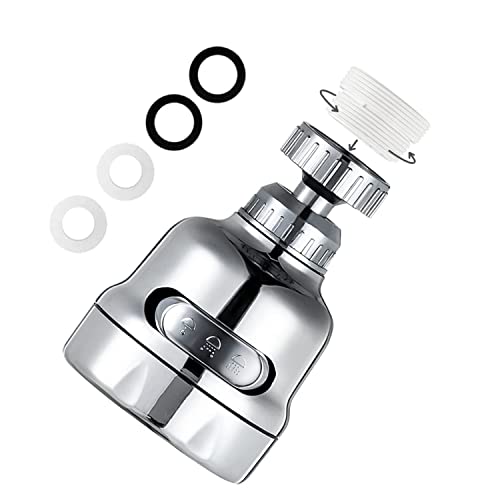 Image of YANCI Faucet Sprayer Attachment, 360 Degree Rotating Faucet Aerator Accessories, 3 Mode Adjustable Kitchen Sink Tap Head Water Saving Extend Nozzle Chrome Plated, Short, ABS and Stainless Steel
