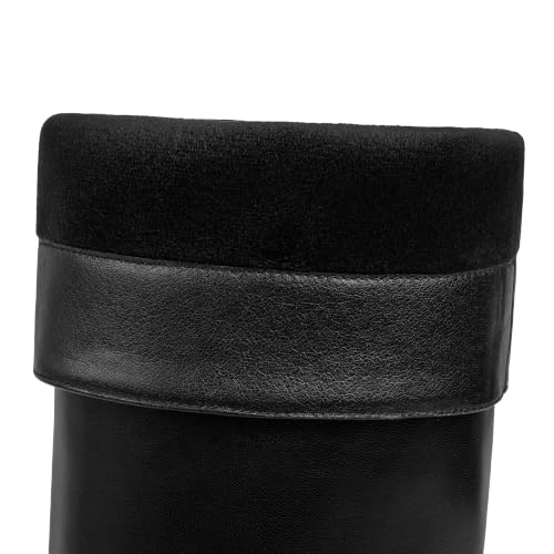 Image of Modatope Knee High Boots Women Square Toe Kitten Heel Tall Boots | Womens Low Heel Fashion Heeled Fall Boots, Dressy Tall Long Boots For Women