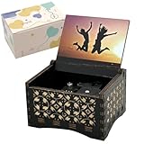 Pursuestar Wooden Wind Up Music Box -Labyrinth-As The World Falls Down, Antique Engraved Wood Mechanism Musical Gifts for Lover Girlfriend Wife Husband Mother's Day Anniversary