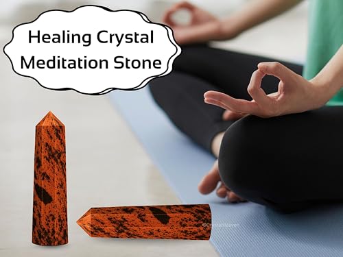 Image of Crystal Heaven Mahogany Obsidian Crystal Tower Obelisk Point For Chakra, Healing And Balancing - Aaa Grade Original Certified Gemstone Agate For Reiki Meditation Yoga Spiritual (3-4 Inches)