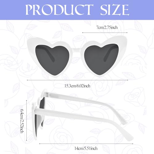 NACHLYNN 4/12/24 Pairs Heart Shaped Sunglasses Bachelorette Sunglasses Love Vintage Heart Glasses for Women Party Weddings2