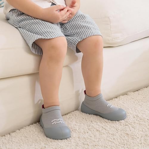 Image of Baby Sock Shoes Baby Walking Shoes Infant Non-Slip Breathable Slippers with Soft Rubber Sole Baby Boys Girls Sneakers