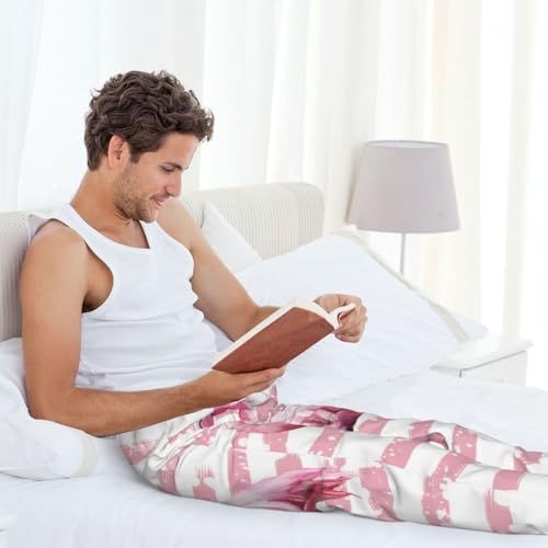 Flamingo For Men'S Lightweight Pajama Pants Adjustable Drawstring & Pockets All-Season Sleepwear 6