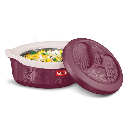 Evoke 1000 PU Insulated Inner Stainless Steel Casserole, 850 ml, Maroon, BPA Free, Food Grade, Hot and Cold, Easy to Carry, Easy to Store, Chapati, Ro